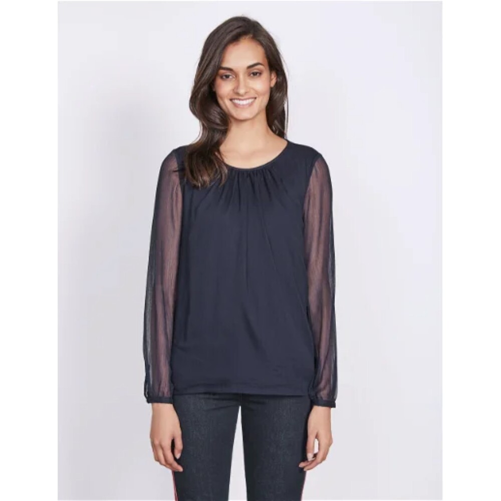 Boden Women's Eve Top Sheer Black Long Sleeve Top Whimsigoth Whitchy 6 EUC